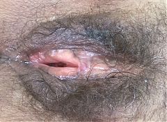 My hairy pussy after receiving a delicious cock and fucking